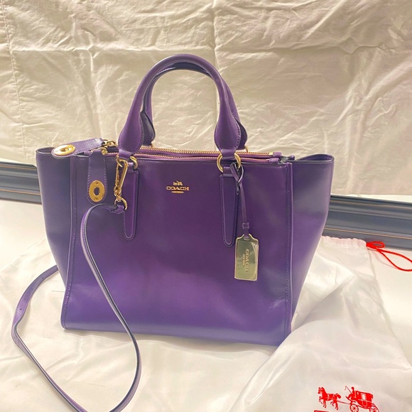 Coach deep purple handbag.  Great condition.  Rarely used. - Picture 1 of 14
